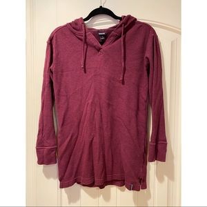 Red Waffle knit Patagonia tunic hoodie